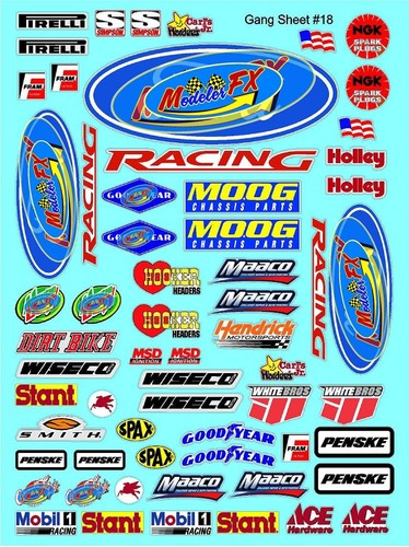 Vinyl sticker sheet r c - 18, -r/c