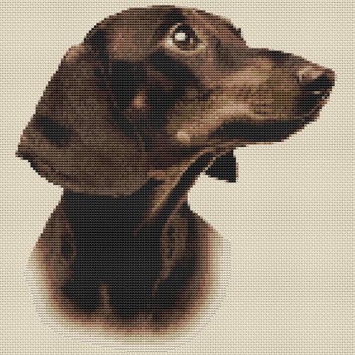 Dachshund cross stitch - cross,