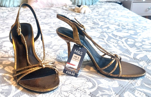 Gold coloured oprn toe - m&s,