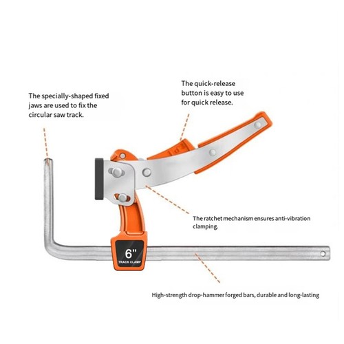 Ratcheting edge clamp - edge, for