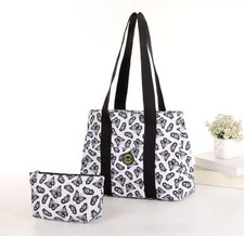 Ladies Design Crinkle Nylon Woman Medium Shoulder Tote with Cosmetic bags 2 in 1