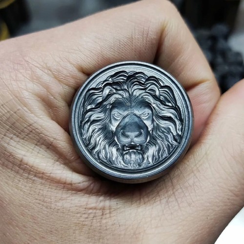 Lion design metal stamp - 3d,