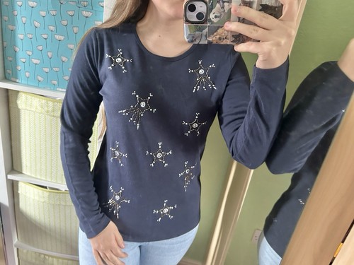 Navy embroidered and