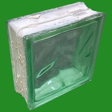 Used Light Green Wavy Glass Brick Block Privacy Wall Build Square 190mm² x 80mm