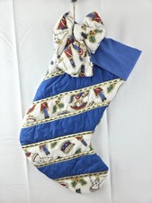 Christmas Stocking Blue Cotton