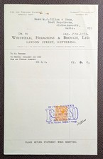 1932 Whitfield Hodgsons & Brough Shoe Machinery Mfrs Lawson St Kettering Stmt