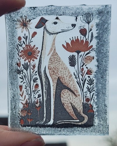 Stained glass greyhound - stained,