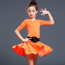 Dance Dress Girls Dancewear Ballet Costumes Black Childrens Latin Salsa Ballroom