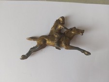 Vintage J Hill & Co (Johillco) Lead Native American Indian Figure On Horse