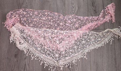 Glitter floral scarfs pink - glitter,