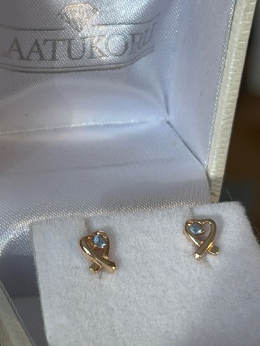 14ct gold heart - 14ct, earrings