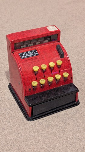 Toy cash register tin - toy,