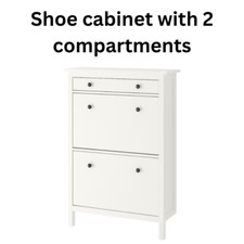 IKEA HEMNES Shoe Cabinet, 2 Compartments and 1 Drawer 89x30x127 cm Holds 14 Pair