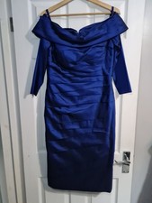 Irresistible by Veromia size 14 bardot long sleeve midi occasion dress