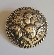 SOLID SILVER LEVI & SALAMAN ART NOUVEAU BUTTON c1890-1900 4.9 grms