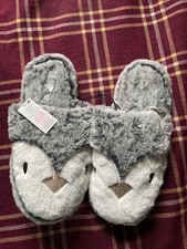 PEP & CO Fluffy Penguin Slippers Size M