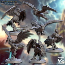 Cliff Harpies - Artisan Guild - DnD Tabletop Games - Resin Miniature