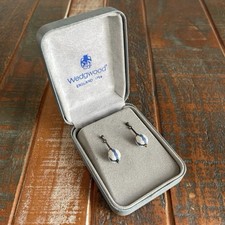 Vintage Wedgwood Blue and White Jasperware Earrings