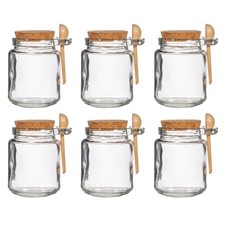 6pc glass jars airtight cork - glass,