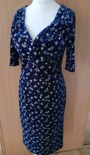 Collectif Trixie Atomic Star Pencil Blue Dress Repro 1940s 50s Vintage Style 14