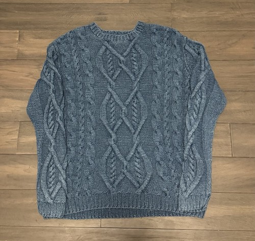 Orvis mens teal - cable, knit