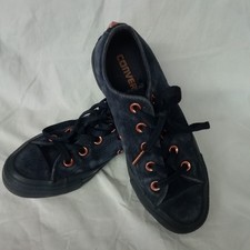 converse low tops size uk 3 suede navy (rose gold eye lets) H14 DG
