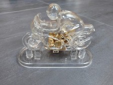 Motorcycle motorbike ornament - clear plastic with gold colour plastic coins