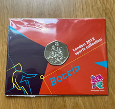 2012 LONDON OLYMPIC SPORTS 2011  BOCCIA  50p COIN UNC SEALED IN CARD.