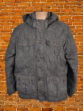 VANS OFF THE WALL DARK GREY JACKET COAT LARGE MENS LIGHT PADDED CASUAL ZIP HOOD