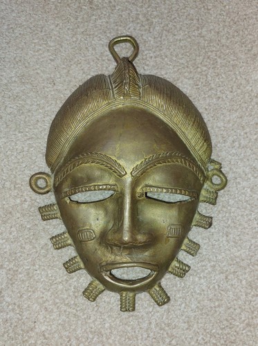 African bronze mask baoule - african,