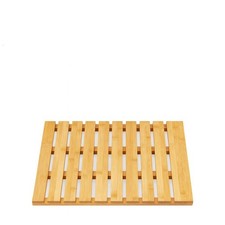 Bamboo Wooden Slatted Bath Mat Bathroom Floor Shower Mat Natural Wood