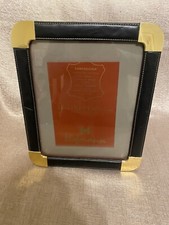 VINTAGE HOFFMAN PHOTO FRAME LEATHER & METAL LARGE FREE STANDING