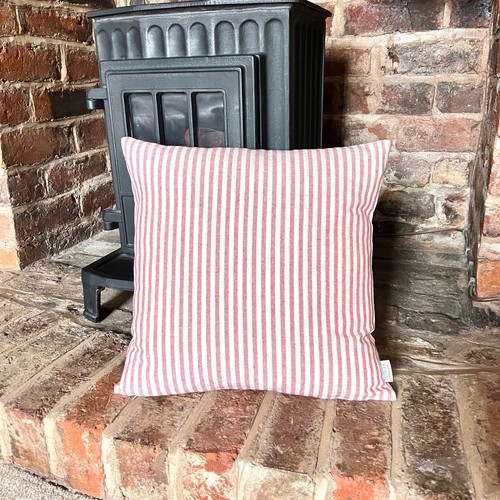 1376 red stripe linen - red,