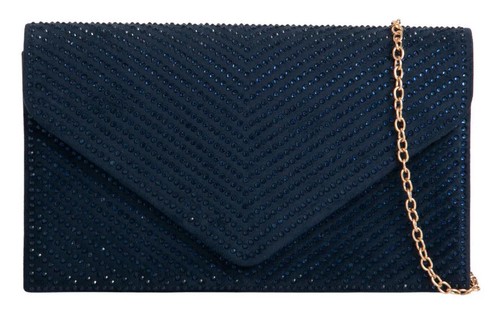 Women suede diamante clutch - suede,