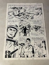 HOT RODS and RACING CARS #112 original comic art DAYTONA 1972 CHECKERED FLAG 