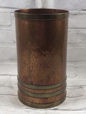 Copper & brass Vintage Antique grain Rice Measure cup hand made planished 11.5cm