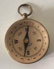 Vintage Brass Pocket Compass 