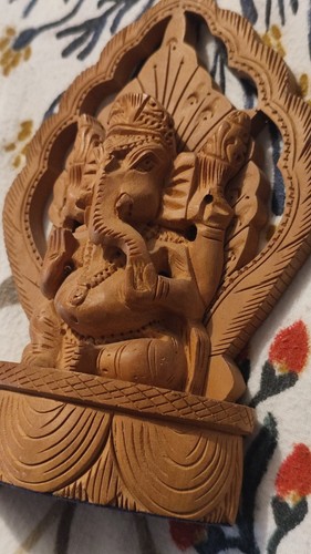 Ganesh statue vintage wooden - statue,
