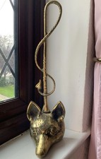 Vintage Solid Brass Fox Doorstop / Door Porter - Country House Decor  