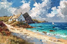 BEACH SEASCAPE CANVAS PICTURE
