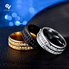Fashion Mens Wedding Band Silver Celtic Dragon Titanium Black Steel Rings UK Cz
