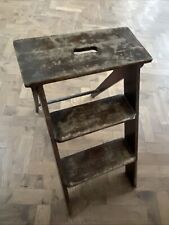 Antique Wooden Library Chair / Steps / Stool / Country Kitchen