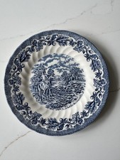 Royal Wessex Blue & White Side Plate – Equestrian Hunting Scene – 20cm