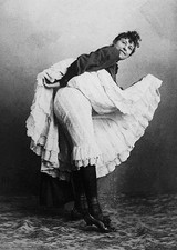 Cancan Dancer Lifts Her Skirt