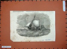 Original Old Antique Print