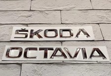 Fits Skoda Octavia MK3 Badge Set For Rear Boot Chrome Silver OEM+