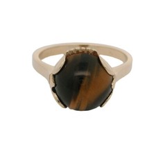 Vintage 9ct Gold Tigers Eye