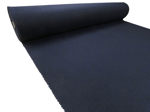 Navy blue plain wool - navy,