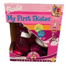 Vintage FISHER PRICE BARBIE 2003 My First Skates Grow With Me Roller Skates