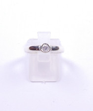 Diamond Ring 9 carat white gold solitaire 0.15 carats size L modern engagement